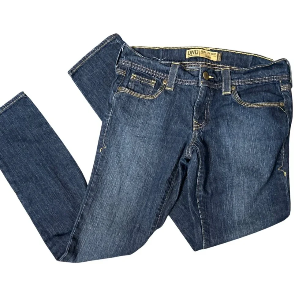 (5 for $25) Old Navy Ultra Low Waist Skinny Jeans in Dark Wash Size 4 - Picture 3 of 5